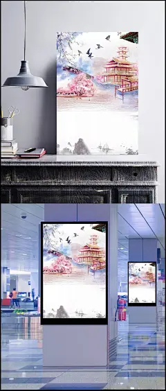 中国古风建筑海报|海报,古风,海报促销,广告海报,古风海报,背景海报,海报下载,海报海报,海报淘宝,psd海报,中国古风,中式建筑,建筑文化,中式庭院,中式寺院,桃花,海报背景,中国风/复古,背景图