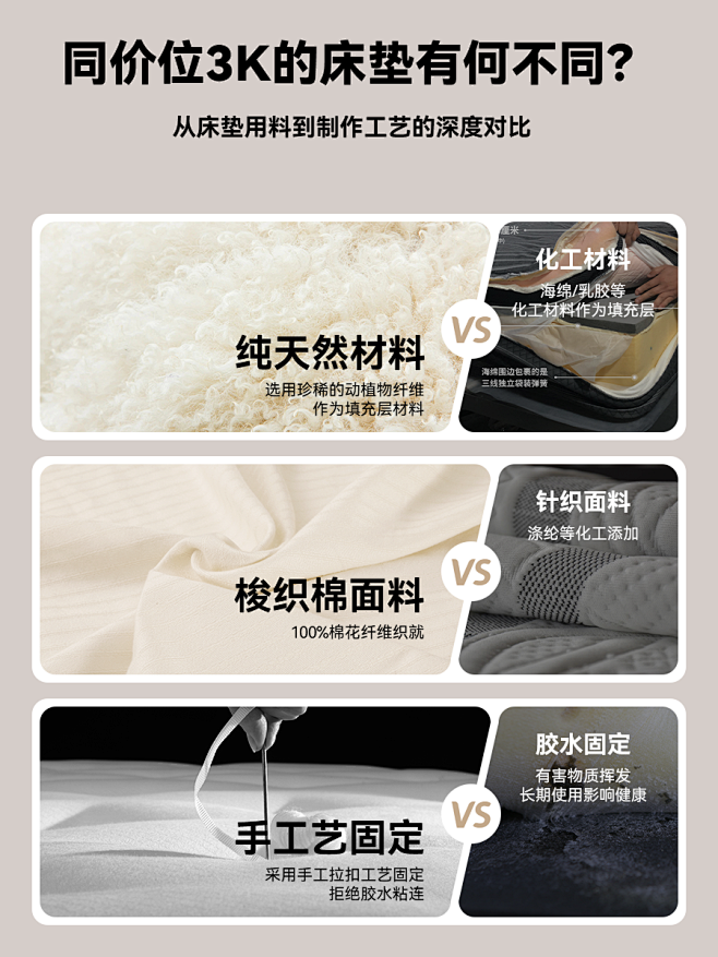 「寝物原始」整床无胶水独立袋装双层弹簧纯...