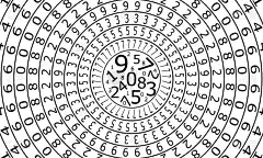 抽象几何数字业务矢量背景与数字在一个圆。