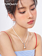 CAROMAY抱珠折耳兔耳环女珍珠耳饰小众设计感S925银针2023年新款-tmall