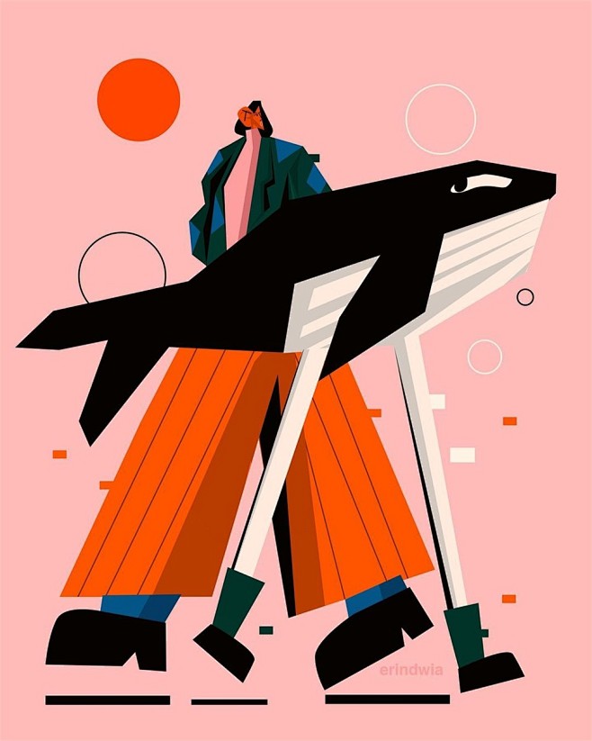 20款几何图形组成的人物插画设计优优教程网uiiiuiiicom