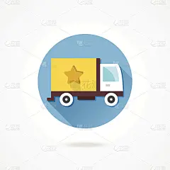 矢量货物交付卡车图标
