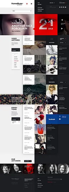 多图模式，通过色块分割的网页版式设计，图片与色块结合的搭配刚好。#设计秀# ​​​​