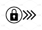 解锁滑动矢量滑动数字按钮，手机设备符号滑块图标孤立插图。