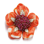 Lot 211 – DIAMOND, RUBY AND CORAL BROOCH, BULGARI, 1960S