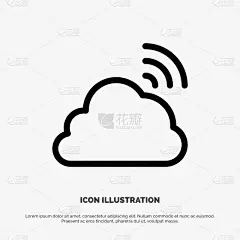 云,天气,春天,彩虹,天空,线图标,云景,风,现代,弯曲