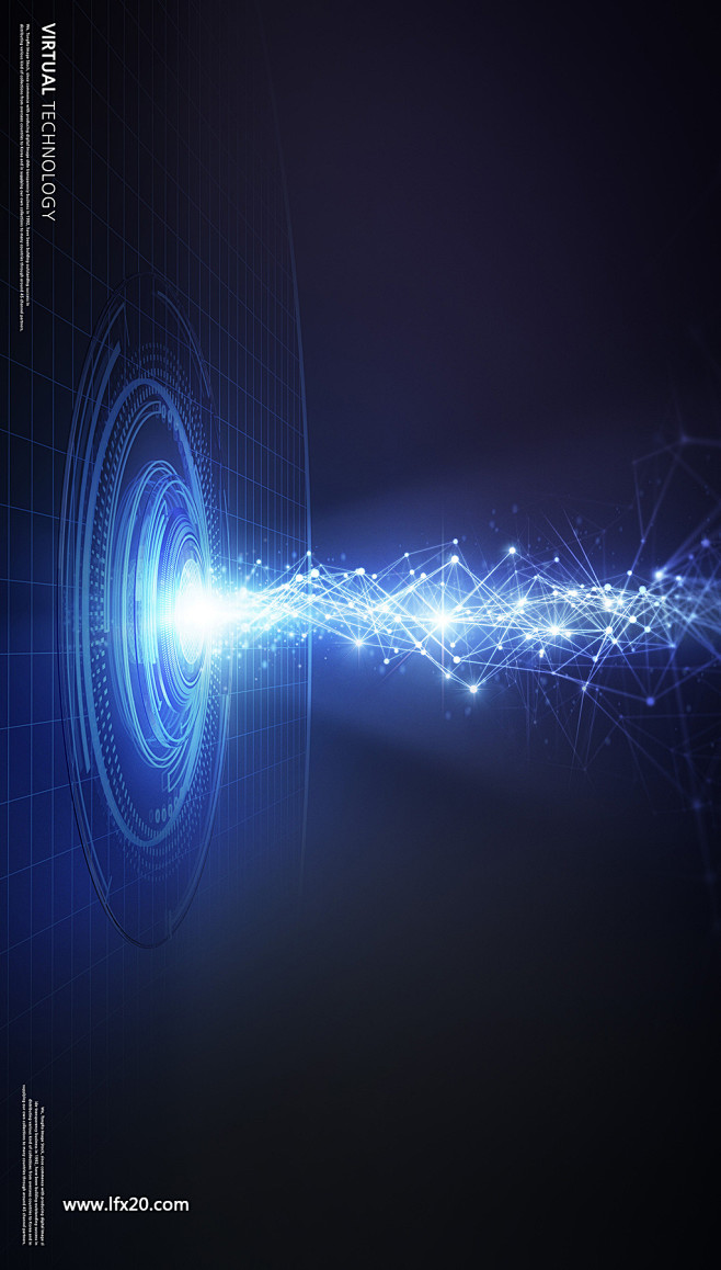 闪亮科技蓝光背景虚拟空间渐变科技背景psd素材科技未来乐分享素材网