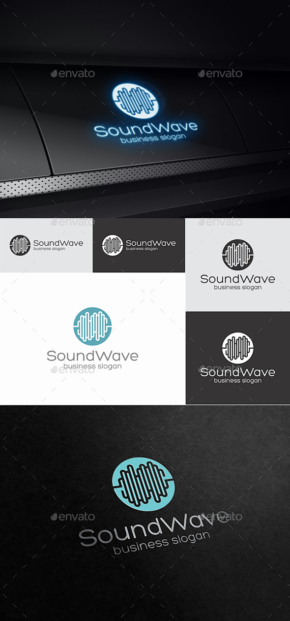 声波-符号标志模板SoundWave -...