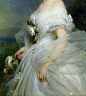 油画中贵妇的服饰
Franz Xaver Winterhalter（弗朗兹·克萨韦尔·温特哈尔特    1805.4.20-1873.7.8），19世纪中期德国学院艺术派的古典主义绘画大师，擅长人物肖像画，他也是一位平版家。温特哈尔特的作品展示了严谨精道的德国风格，绘画表现手法接近现代人的审美标准，画中贵族姿态优雅，衣着极其华丽 ​​​​...展开全文c