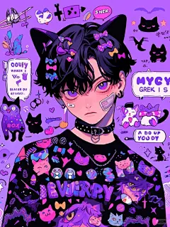 WHOOPS头像｜猫系男友库洛米涂鸦风格