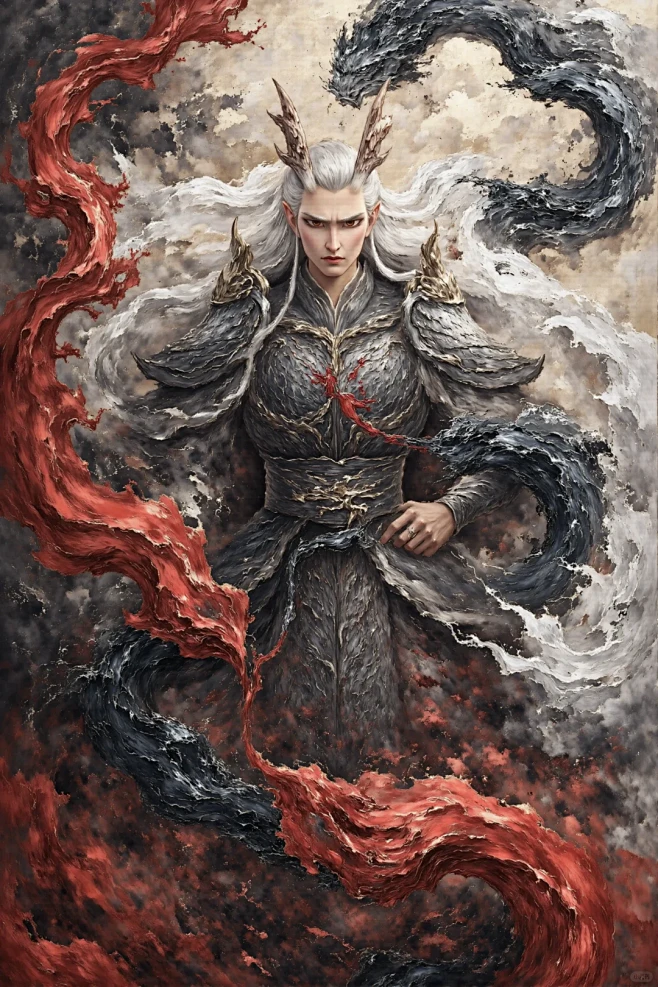 哪吒闹海龙王敖光 黑色铠甲 - 小红书-花瓣网