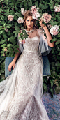 papilio 2020 preview bridal sheer capelet sleeveless straps sweetheart neckline embellished lace a line ball gown wedding dress chapel train (8) zv