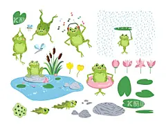 青蛙   - 源文件下载【酷图网】青蛙,田鸡,动物,卡通画,手绘