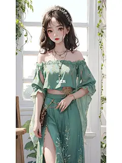 抹茶绿色裙子‖女孩头像‖壁纸