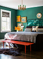 Rooms That Expertly Pair Complementary Colors | Colors that occur opposite each other on the color wheel are called complementary colors, and are said to be especially dynamic together, because they contain the entire spectrum of light. So if you want a c