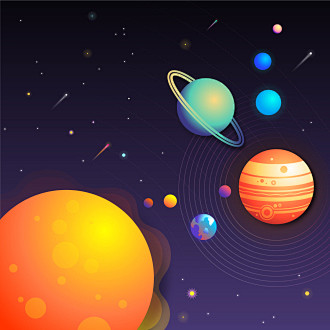 星系星球美丽星空宇宙星系绚丽夜空插图插画设计ai