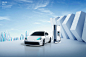 未来派新能源汽车充电海报设计韩国素材 –  