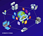Internet of things home isometric banner Free Vector