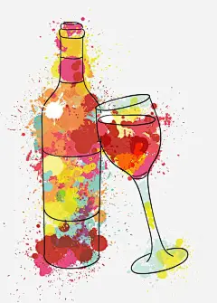 手绘彩色渲染红酒杯和红酒矢量图高清素材 喷溅 彩色 手绘 矢量图 元素 免抠png 设计图片 免费下载 页面网页 平面电商 创意素材