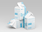 免费牛奶包装盒PSD样机