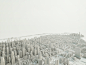 3d城市群建筑白模俯瞰