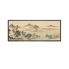 山水横版巨幅国画新中式客厅装饰画沙发背景墙卧室挂画办公室壁画-淘宝网