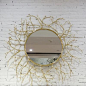 新款创意家居软装饰品 浴室卫生间壁挂装饰镜圆形金属镜 树枝镜子-淘宝网