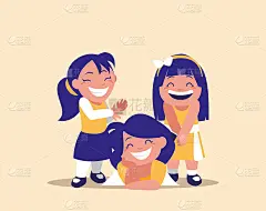 cute little girls happy avatar character