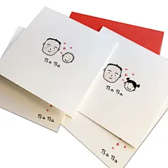 娃娃头 父亲节定制手工高档贺卡材料包Diy创意贺卡印logo-淘宝网