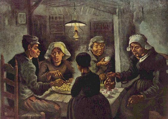 【梵高油画《吃土豆的人》，作于1885年...