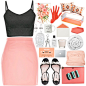 A fashion look from February 2015 featuring cotton camisole, orange skirt and black patent sandals. Browse and shop related looks.