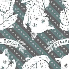 Kitty Final Boss无缝表面图案设计