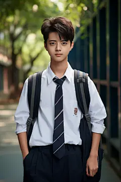 AI数字艺术肖像人物校服图片-众图网