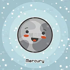 卡哇伊卡的空间。漂亮的面部表情涂鸦。的说明