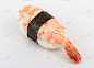 特写,寿司,白色背景,分离着色,虾,海老寿司,水平画幅,无人,日本,生鱼片寿司