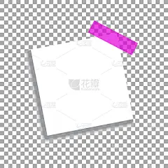 真实的方形白色sheet与阴影透明的背景。带有阴影的现实空纸便条