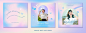 Cute gradient instagram post set premium psd