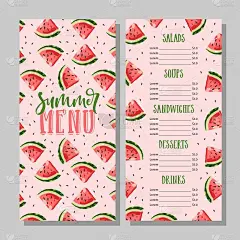 夏季传单菜单模板与西瓜