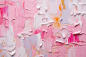 质感笔刷粉色抽象油画风肌理插画