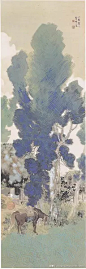 【日本绘画大师竹内栖凤作品欣赏】<br/>—— 1917　午蔭　紙本着色　軸装　154.7×50.4ｃｍ