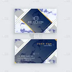 蓝色大理石名片模板
