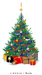 Paco_Yao 原创插画 GIF动图 商业合作 LINCOLN 林肯汽车 圣诞快乐 圣诞树