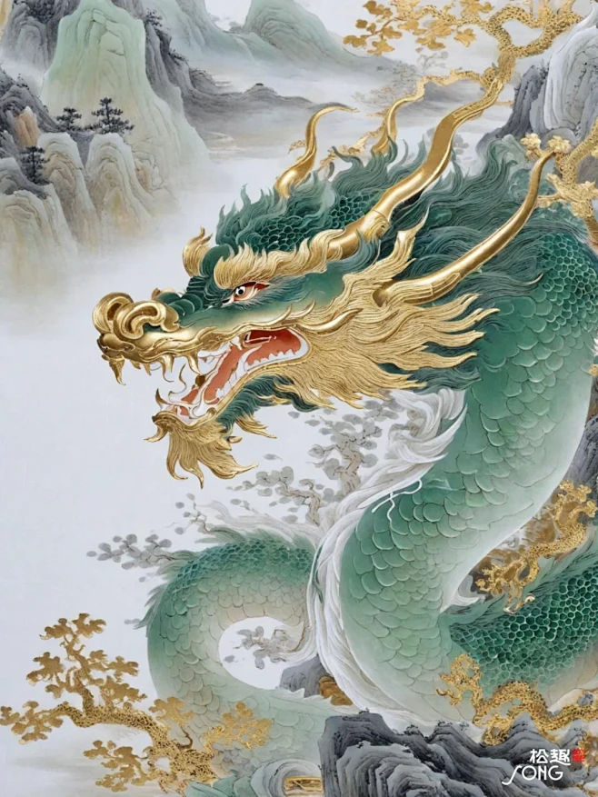 祥龙图片_插画、装饰画、版画素材图片素材-花瓣网