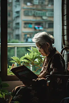 社团老年人看书阅读图片