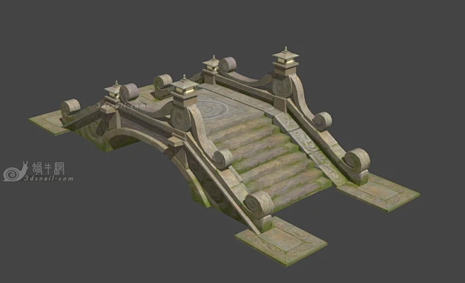 古代石桥，拱桥，拱形桥，小桥 - 场景 蜗牛模型网图片_C 场景 中式/仙侠场景图片素材-花瓣网