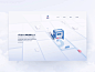 MultiWash landing page explainer simple car fleet wash animation landing illustration blue white clean