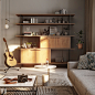 Cosy Spaces With An Essence Of Music In The Air : Cosy home interiors for music lovers. Bright and airy decor with natural accents and monochrome prints, and stylish furniture with distressed finishes.