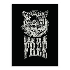 轻艺术 黑白经典 英文 老虎 海报画芯##现代##美式##复古##个性##酒吧##装饰画#