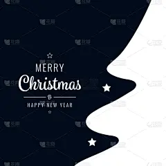 圣诞树,白色,文字,黑色,贺卡,请柬,消息,节日,绘画插图,新的