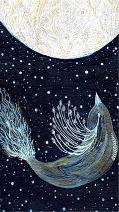 奇妙夜晚奇幻儿童插画手机壁纸 1080x1920